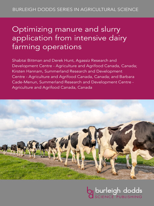 Cover image for Optimizing manure and slurry application from intensive dairy farming operations